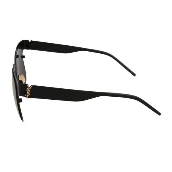 Saint Laurent Black Gold 52mm Rectangular Sunglasses Metal Matte Black - Picture 4 of 11